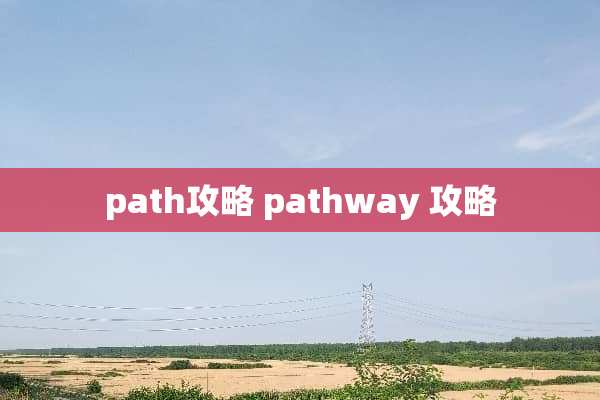 path攻略 pathway 攻略