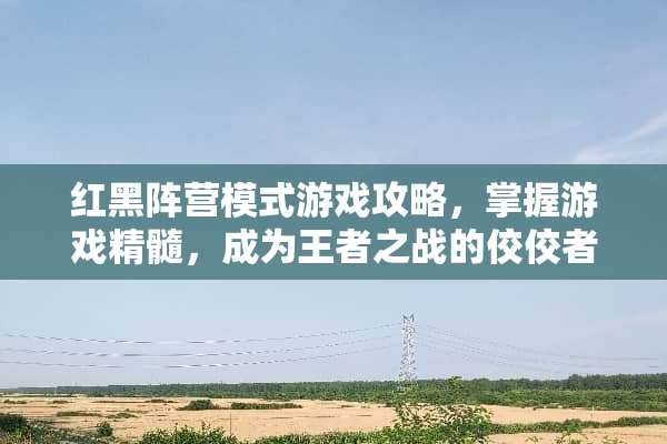红黑阵营模式游戏攻略，掌握游戏精髓，成为王者之战的佼佼者 红黑阵营模式游戏攻略