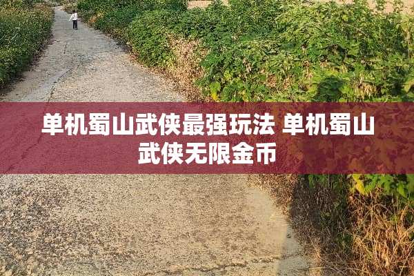 单机蜀山武侠最强玩法 单机蜀山武侠无限金币