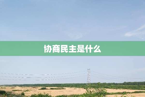 协商民主是什么