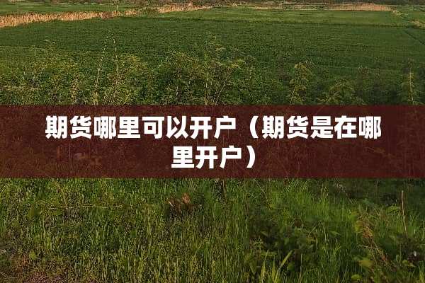 期货哪里可以开户(期货是在哪里开户) 期货哪里可以开户(期货是在哪里开户)