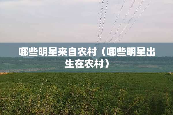 哪些明星来自农村（哪些明星出生在农村）