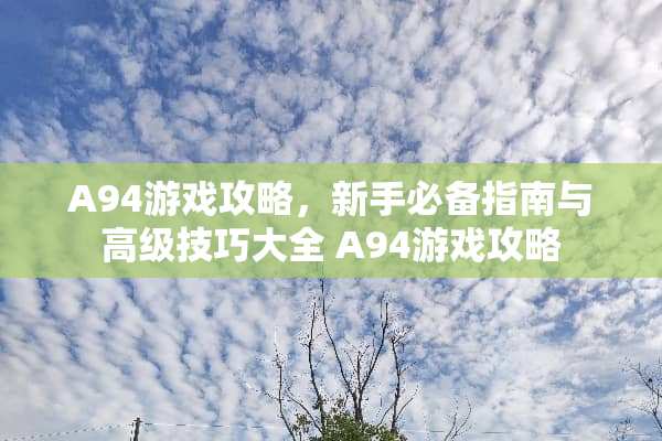 A94游戏攻略,新手必备指南与高级技巧大全 A94游戏攻略 A94游戏攻略,新手必备指南与高级技巧大全 A94游戏攻略