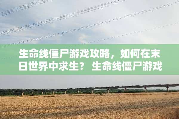 生命线僵尸游戏攻略，如何在末日世界中求生？ 生命线僵尸游戏攻略