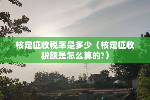 核定征收税率是多少（核定征收税额是怎么算的?）