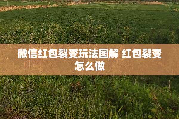 微信红包裂变玩法图解 红包裂变怎么做