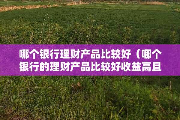 哪个银行理财产品比较好（哪个银行的理财产品比较好收益高且稳健）