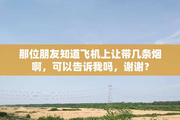 那位朋友知道飞机上让带几条烟啊，可以告诉我吗，谢谢？