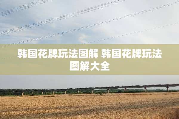 韩国花牌玩法图解 韩国花牌玩法图解大全 韩国花牌玩法图解 韩国花牌玩法图解大全