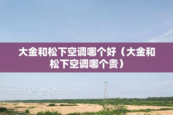 大金和松下空调哪个好（大金和松下空调哪个贵）