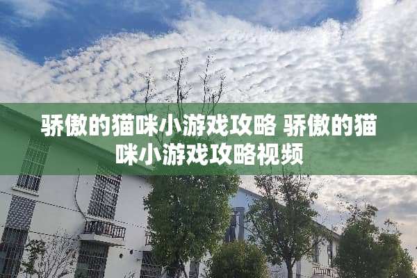 骄傲的猫咪小游戏攻略 骄傲的猫咪小游戏攻略视频