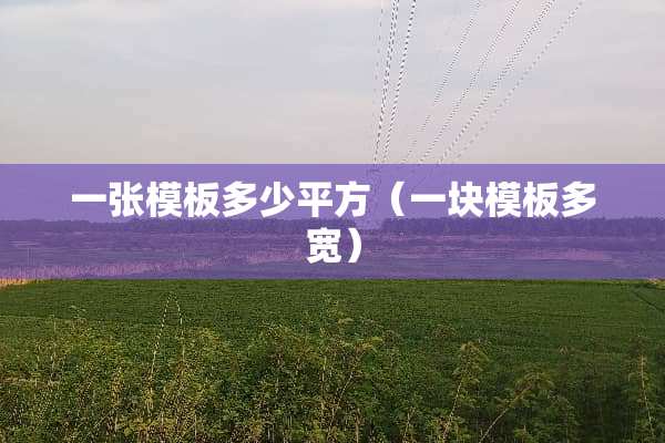 一张模板多少平方（一块模板多宽）