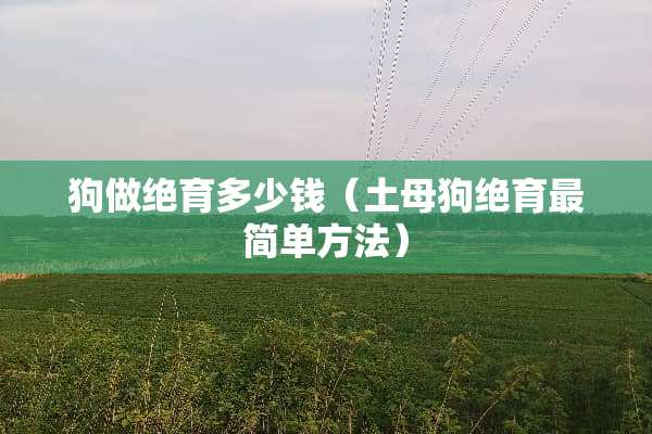 狗做绝育多少钱(土母狗绝育最简单方法) 狗做绝育多少钱(土母狗绝育最简单方法)
