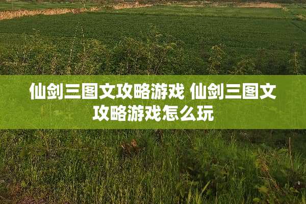 仙剑三图文攻略游戏 仙剑三图文攻略游戏怎么玩