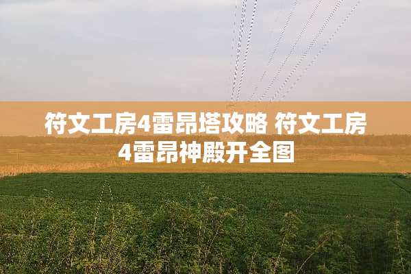 符文工房4雷昂塔攻略 符文工房4雷昂神殿开全图