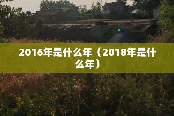 2016年是什么年(2018年是什么年) 2016年是什么年(2018年是什么年)