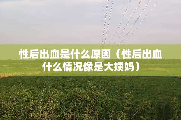 性后出血是什么原因(性后出血什么情况像是大姨妈) 性后出血是什么原因(性后出血什么情况像是大姨妈)