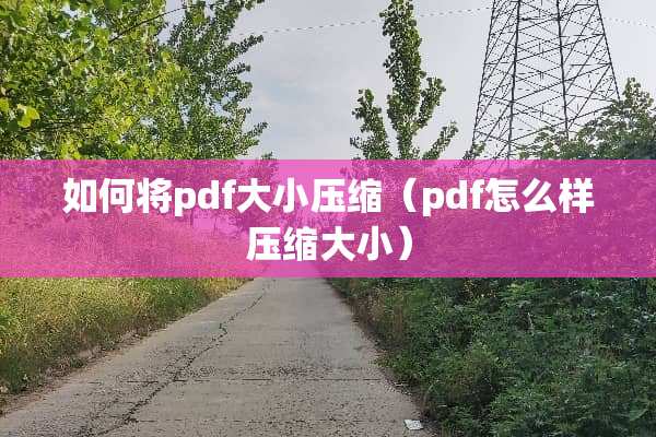 如何将pdf大小压缩（pdf怎么样压缩大小）