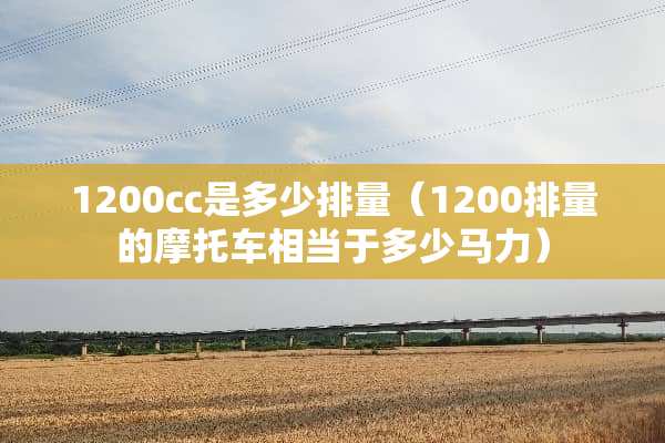 1200cc是多少排量（1200排量的摩托车相当于多少马力）
