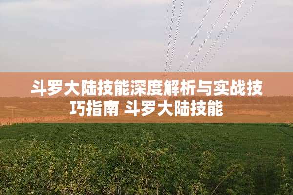 斗罗**技能深度解析与实战技巧指南 斗罗**技能 斗罗**技能深度解析与实战技巧指南 斗罗**技能