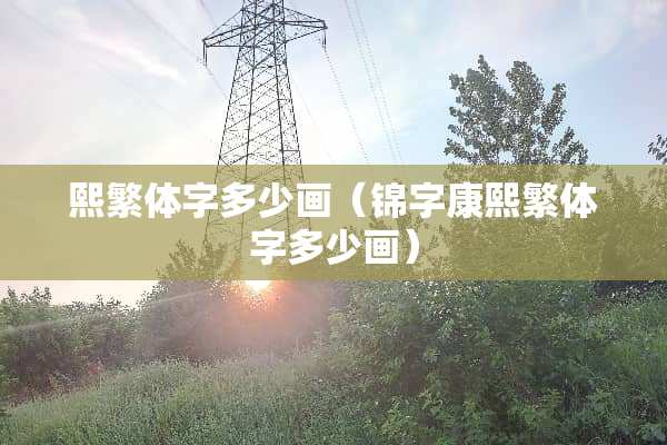 熙繁体字多少画（锦字康熙繁体字多少画）