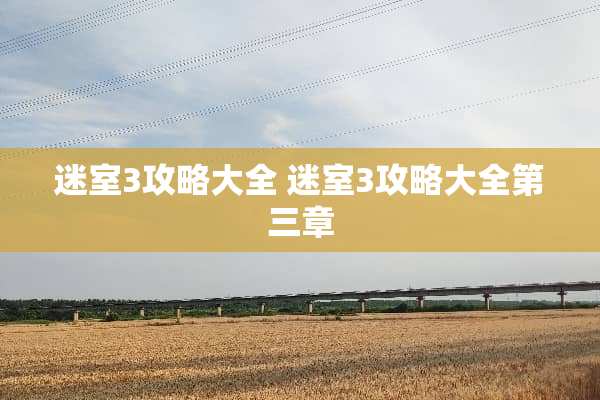迷室3攻略大全 迷室3攻略大全第三章
