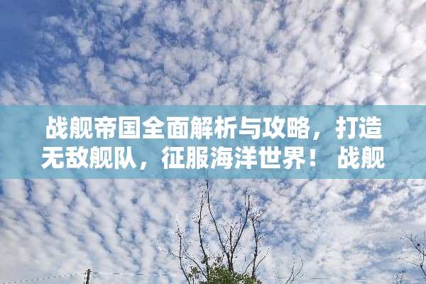 战舰帝国全面解析与攻略，打造无敌舰队，征服海洋世界！ 战舰帝国攻略