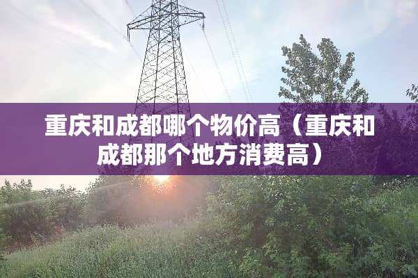 重庆和成都哪个物价高（重庆和成都那个地方消费高）