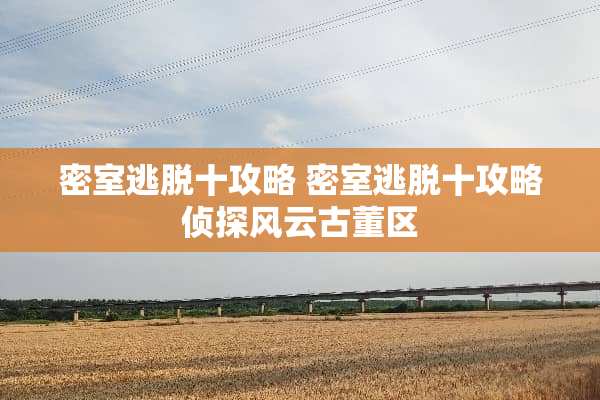 密室逃脱十攻略 密室逃脱十攻略侦探风云古董区