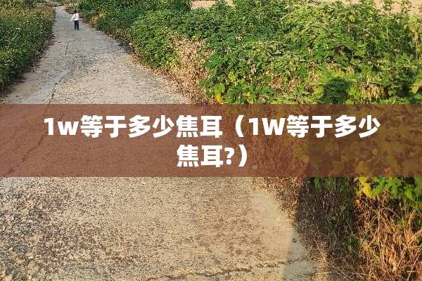 1w等于多少焦耳（1W等于多少焦耳?）