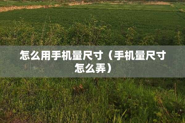 怎么用手机量尺寸（手机量尺寸怎么弄）