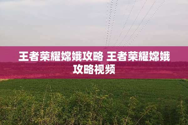 王者荣耀嫦娥攻略 王者荣耀嫦娥攻略视频