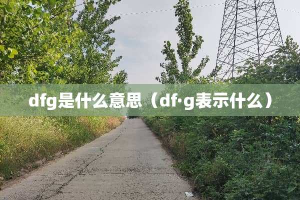 dfg是什么意思(df·g表示什么) dfg是什么意思(df·g表示什么)