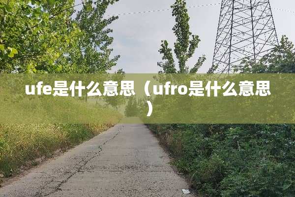 ufe是什么意思（ufro是什么意思）