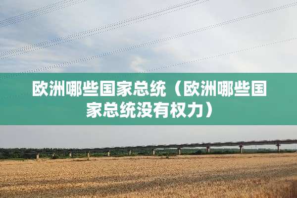 欧洲哪些国家总统（欧洲哪些国家总统没有权力）