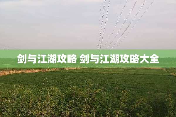 剑与江湖攻略 剑与江湖攻略大全