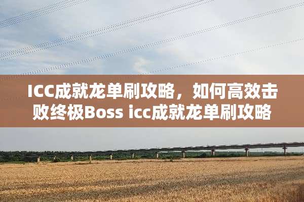 ICC成就龙单刷攻略，如何高效击败终极Boss icc成就龙单刷攻略