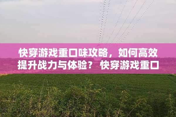 快穿游戏重口味攻略,如何高效提升战力与体验? 快穿游戏重口味攻略 快穿游戏重口味攻略,如何高效提升战力与体验? 快穿游戏重口味攻略