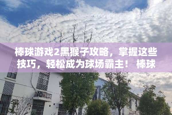 棒球游戏2黑猴子攻略，掌握这些技巧，轻松成为球场霸主！ 棒球游戏2攻略黑猴子