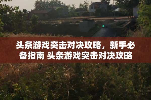 头条游戏突击对决攻略，新手必备指南 头条游戏突击对决攻略