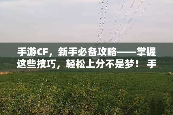 手游CF,新手必备攻略——掌握这些技巧,轻松上分不是梦! 手游cf攻略 手游CF,新手必备攻略——掌握这些技巧,轻松上分不是梦! 手游cf攻略