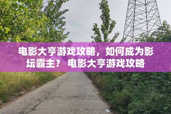 电影大亨游戏攻略，如何成为影坛霸主？ 电影大亨游戏攻略