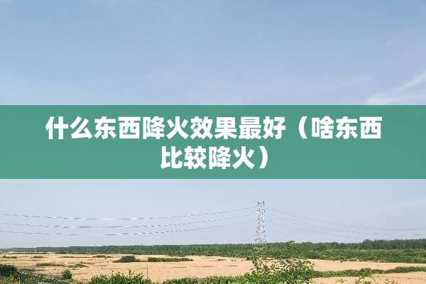 什么东西降火效果最好（啥东西比较降火）