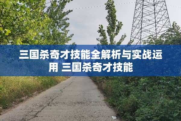 三国杀奇才技能全解析与实战运用 三国杀奇才技能