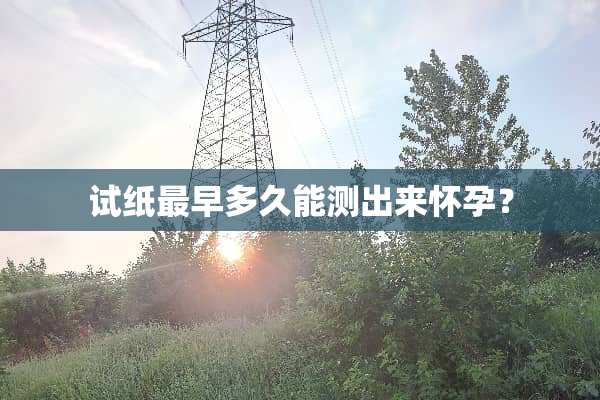 试纸最早多久能测出来怀孕？