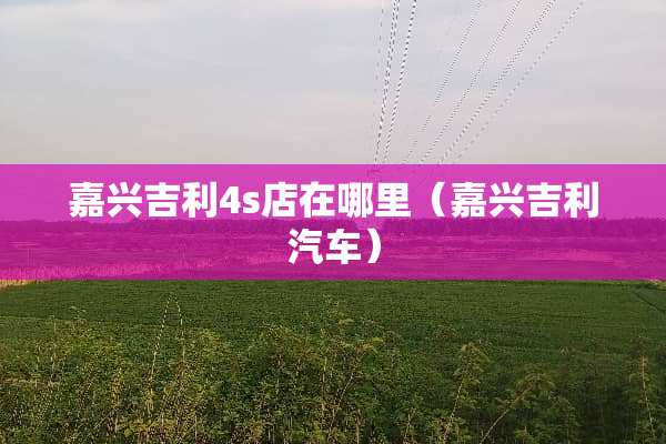 嘉兴吉利4s店在哪里（嘉兴吉利汽车）