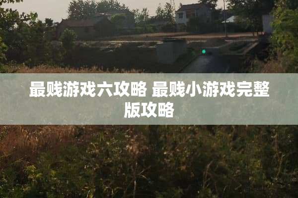 最贱游戏六攻略 最贱小游戏完整版攻略