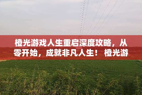 橙光游戏人生重启深度攻略，从零开始，成就非凡人生！ 橙光游戏人生重启攻略