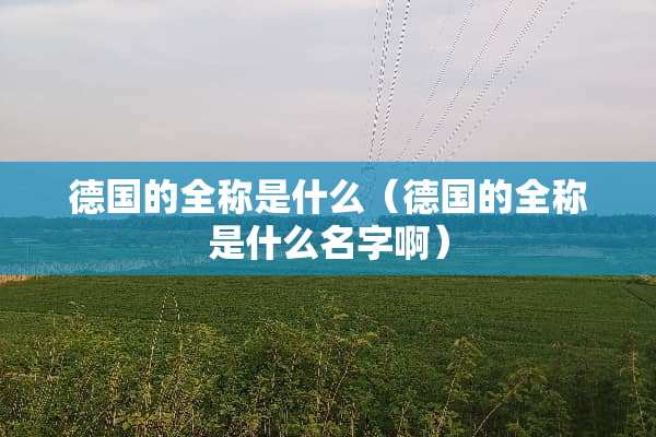德国的全称是什么（德国的全称是什么名字啊）