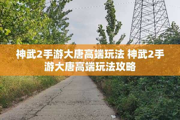 神武2手游大唐高端玩法 神武2手游大唐高端玩法攻略